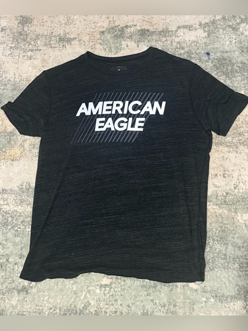 Men’s American Eagle Dark Gray Graphic T-Shirt Stretch Short Sleeve- Size Large